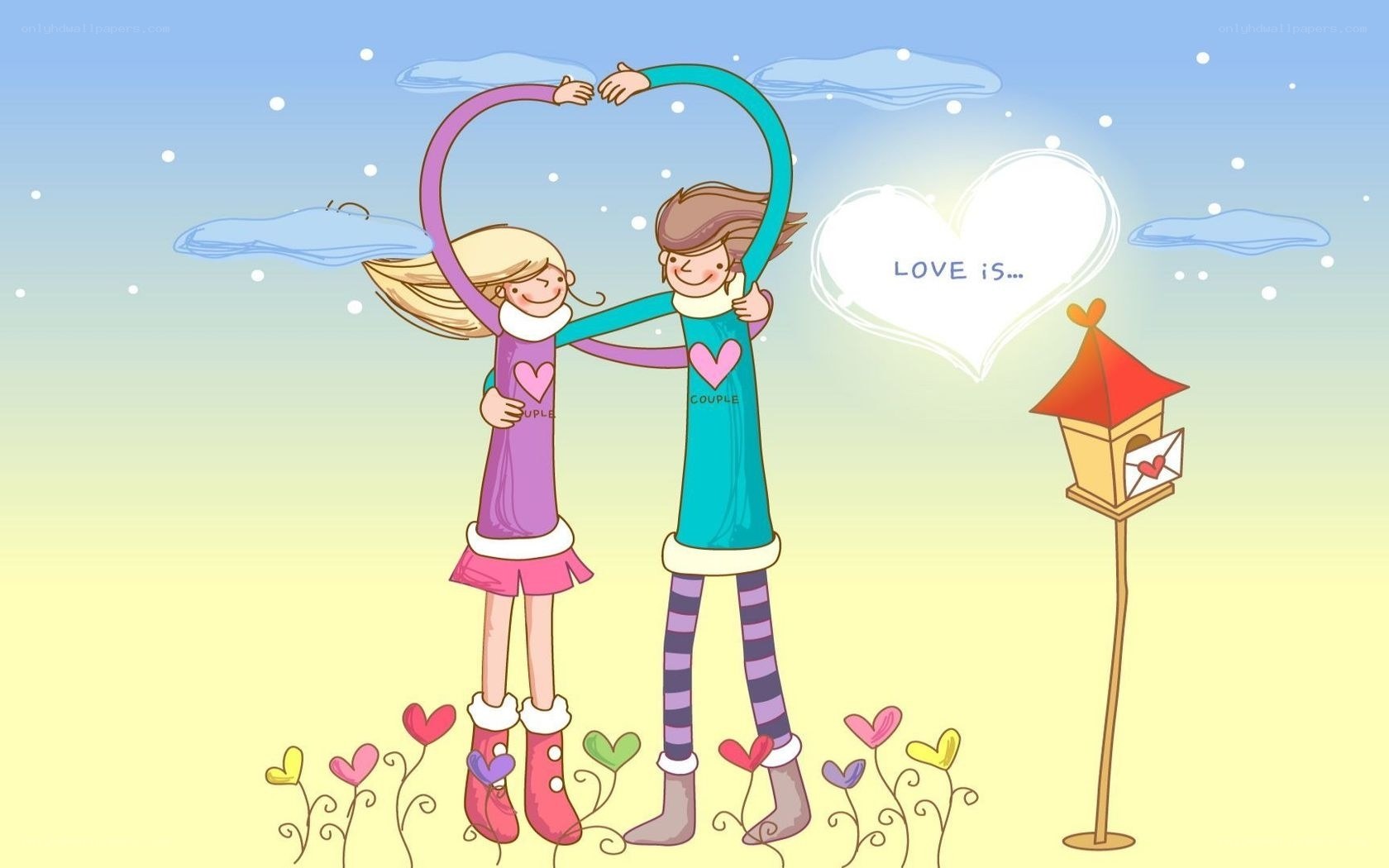 couple making heart shape