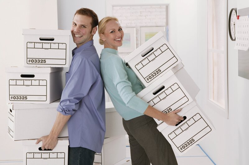 couple moving boxes