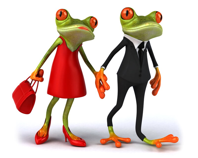 Couple of Frogs in Clothes