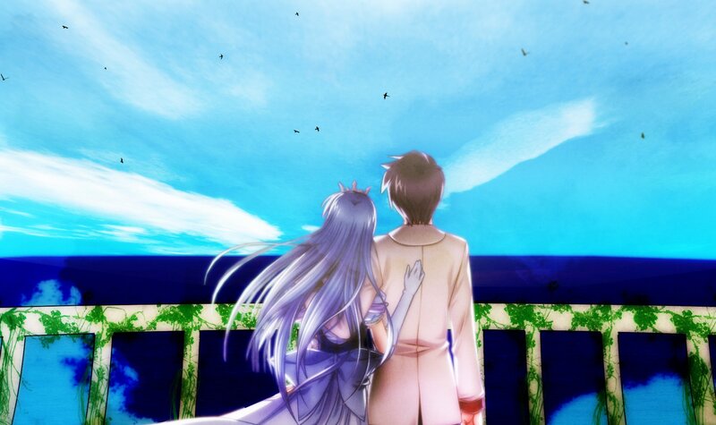 Couple on a Balcony — Blue, Serene
