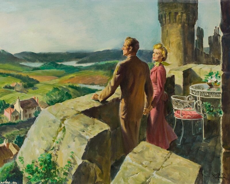 Couple on a Balcony — Green