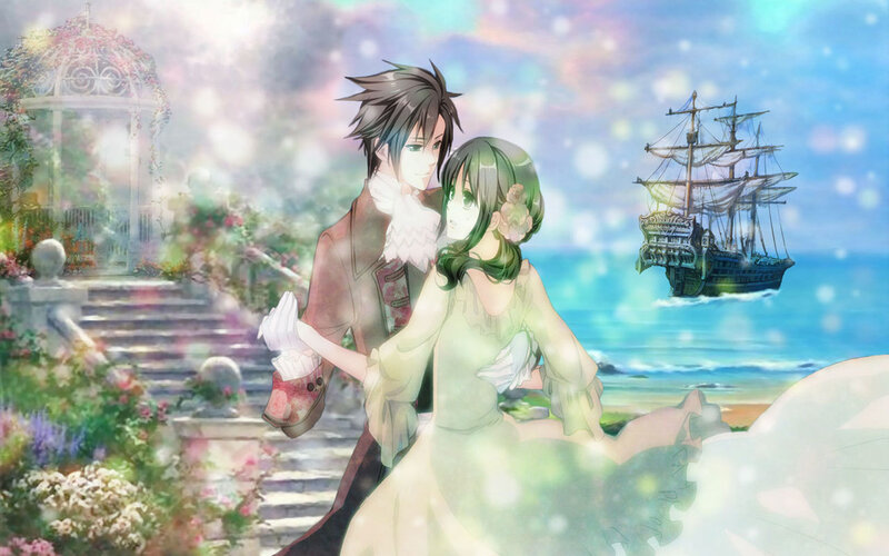 Couple on a Beach — Blue