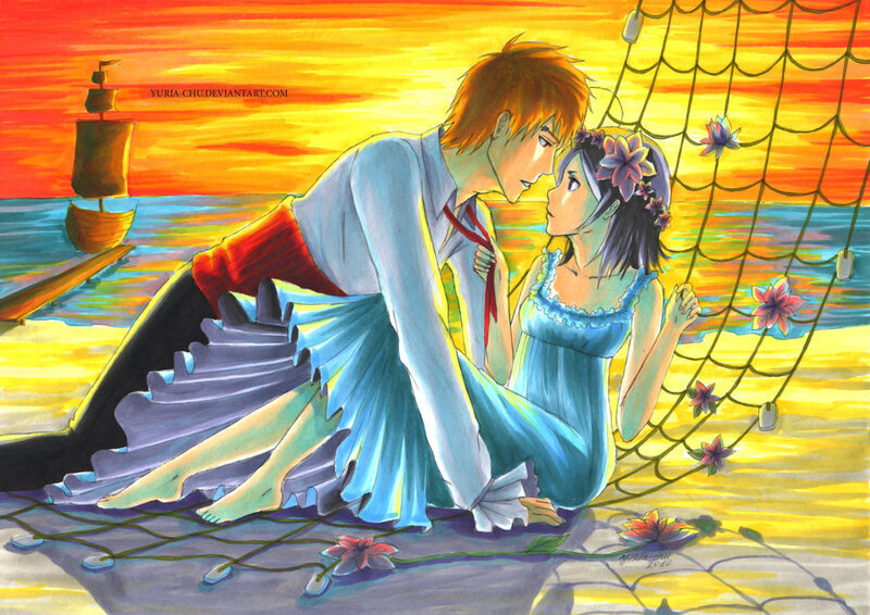 Couple on a Beach — Yellow