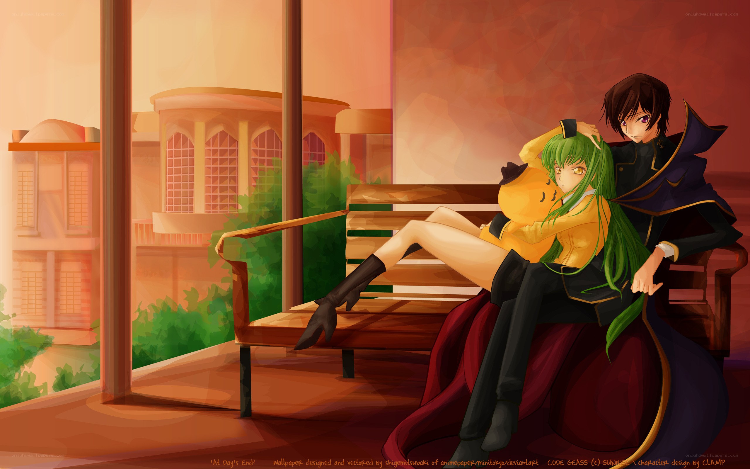 Couple on a bench at day's end