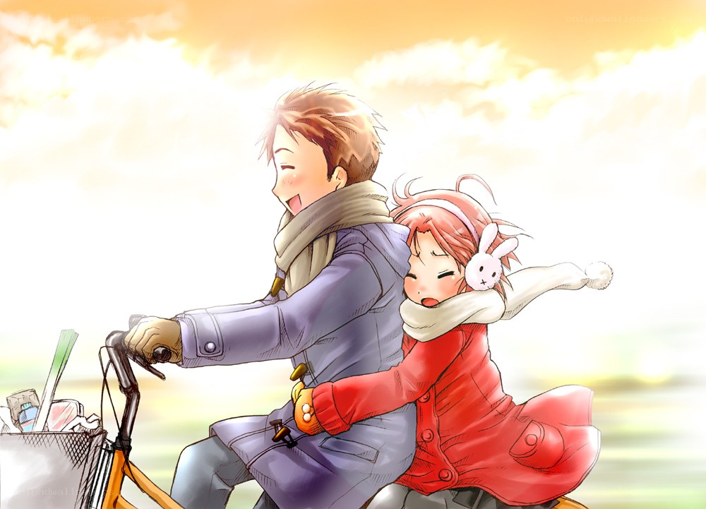 Couple on a bicycle ride