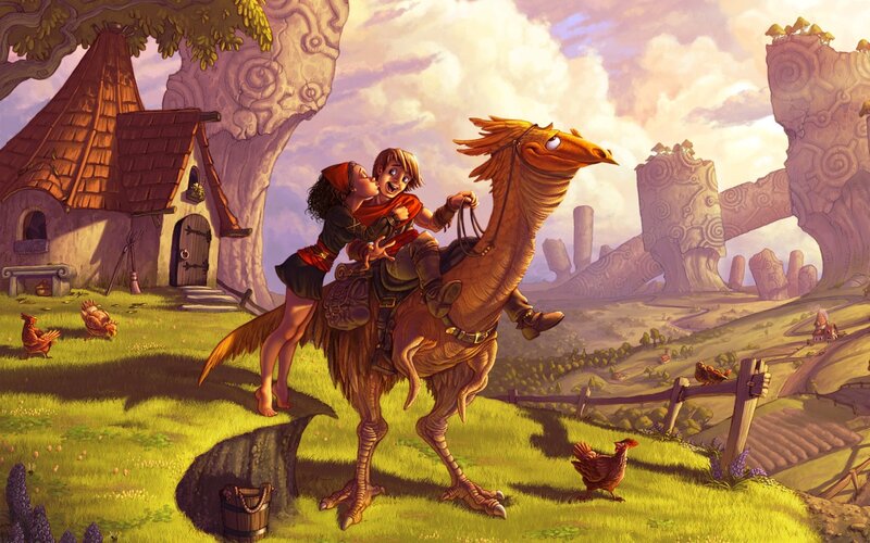 Couple on a Bird