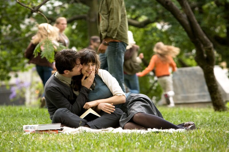 Couple on a blanket in the park