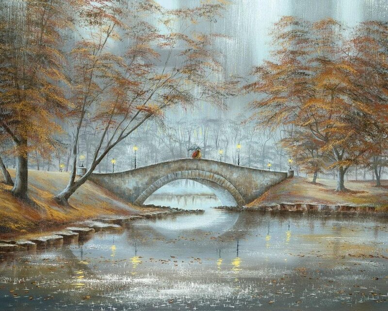 Couple on a Bridge — Brown