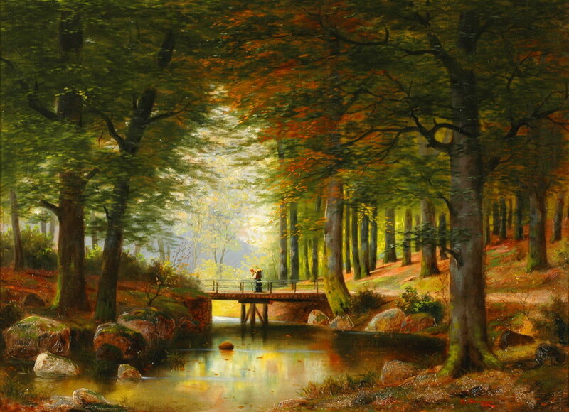Couple on a Bridge — Green