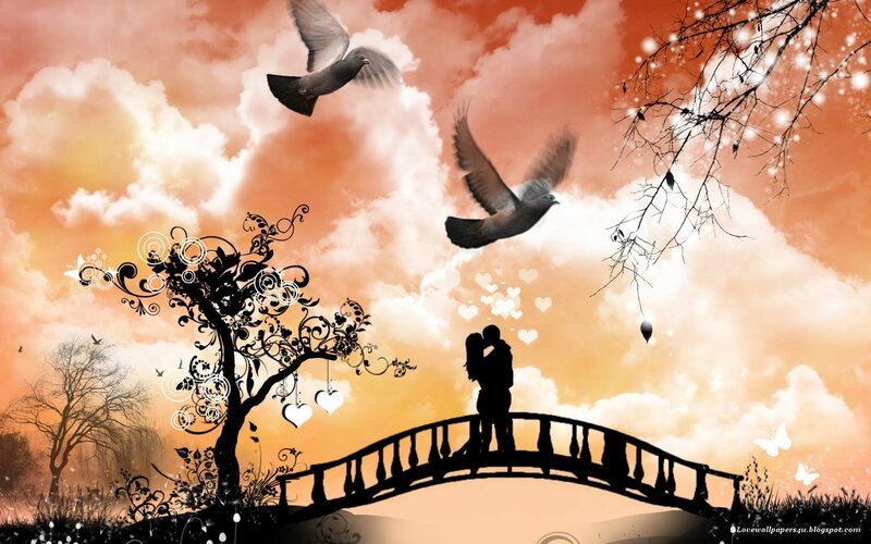 Couple on a Bridge — Orange