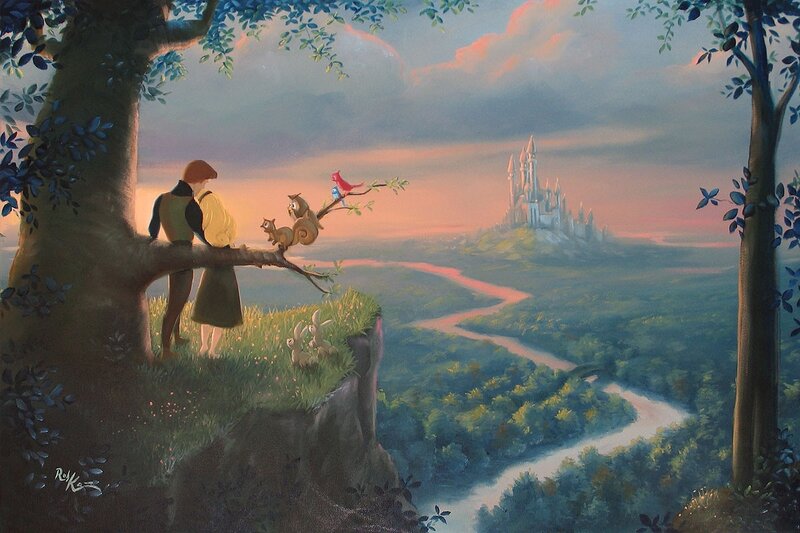 Couple on a Cliff — Green, Serene