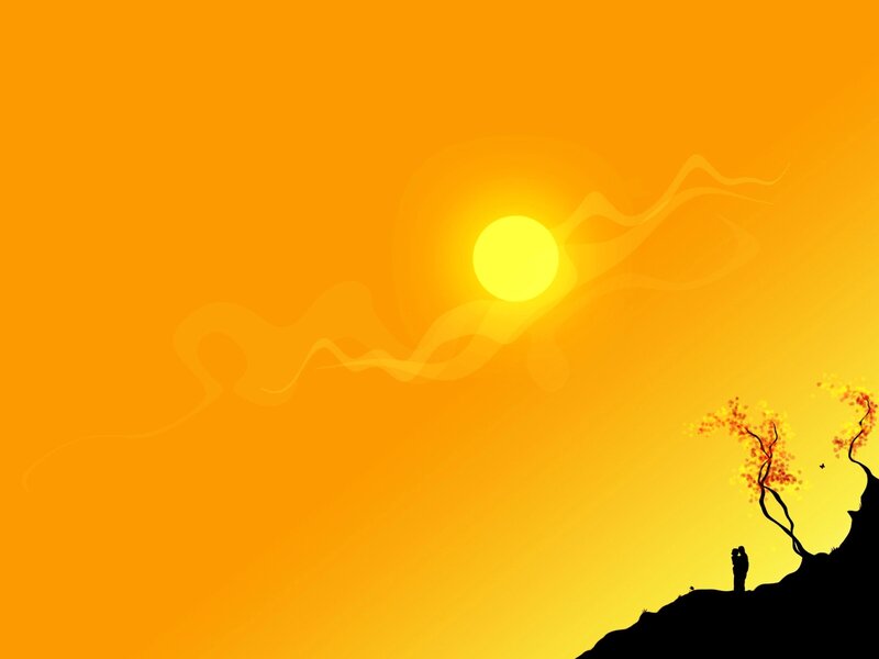Couple on a Cliff — Orange, Serene