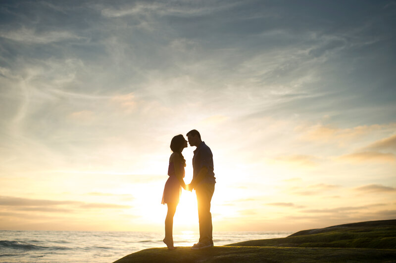Couple on a Cliff — Yellow, Serene