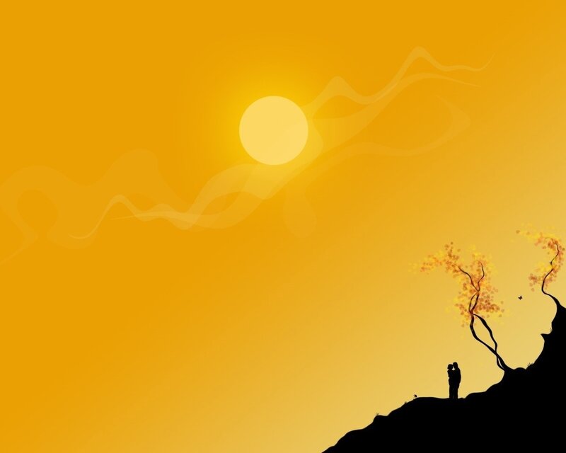 Couple on a Cliff — Yellow