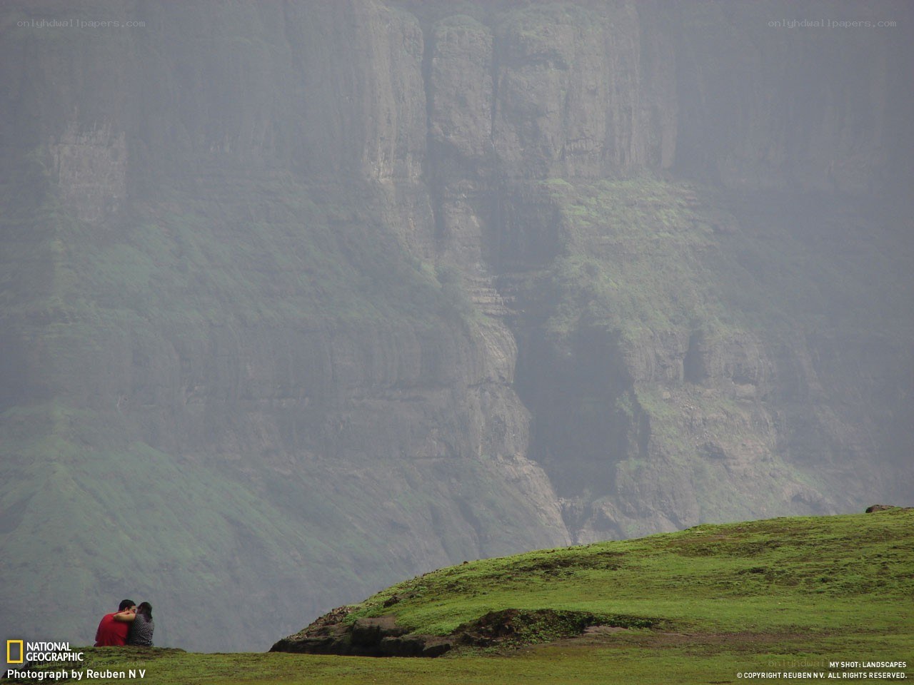 Couple on a cliffside