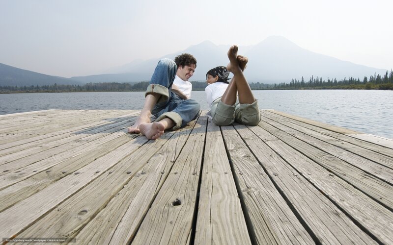 Couple on a Dock — Brown, Serene