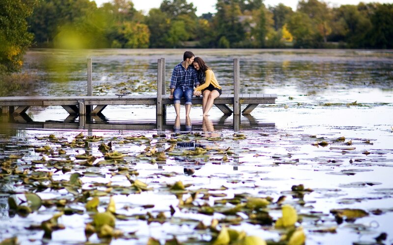 Couple on a Dock — Green