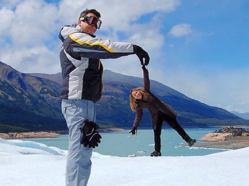 Couple on a glacier
