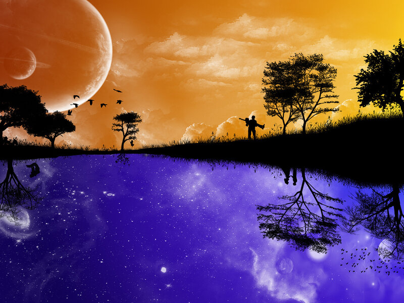 Couple on a Hill — Orange