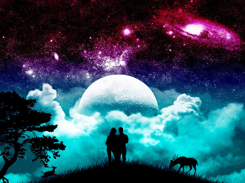 Couple on a Hill — Purple