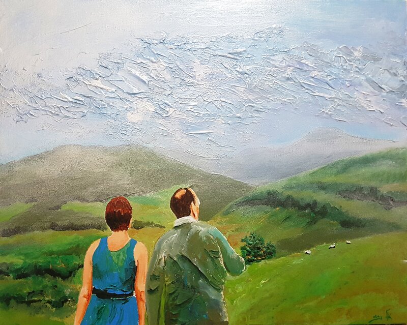 Couple on a Hillside — Green