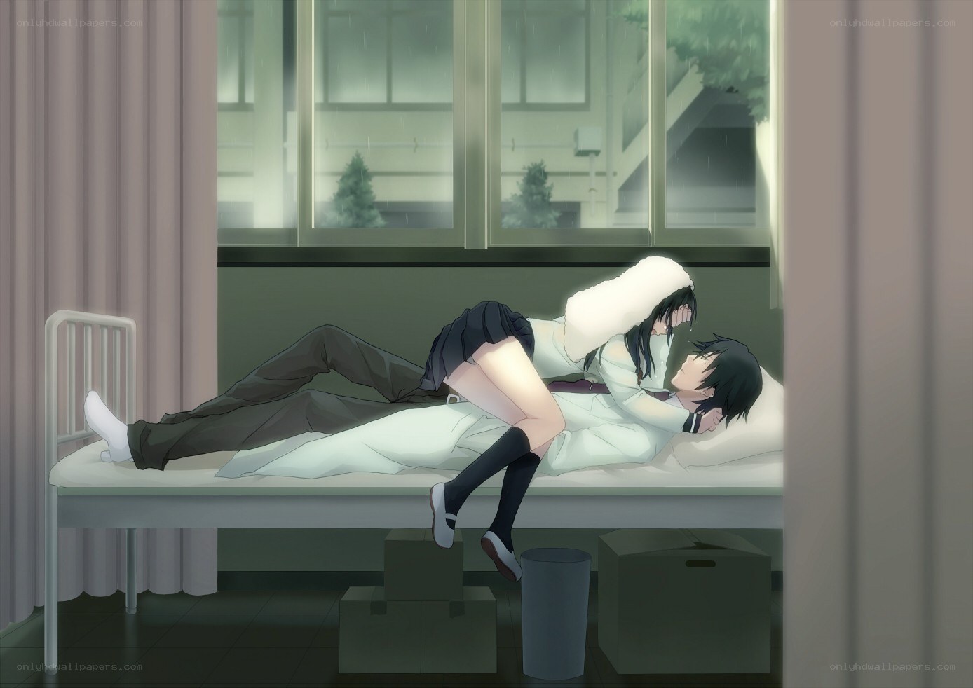 couple on a hospital bed