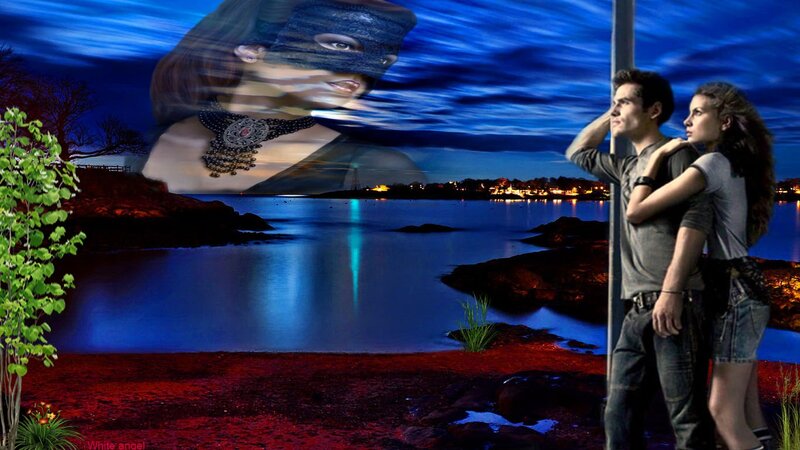 Couple on a Lakeshore — Blue