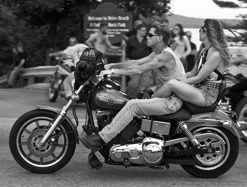 Couple on a motorcycle