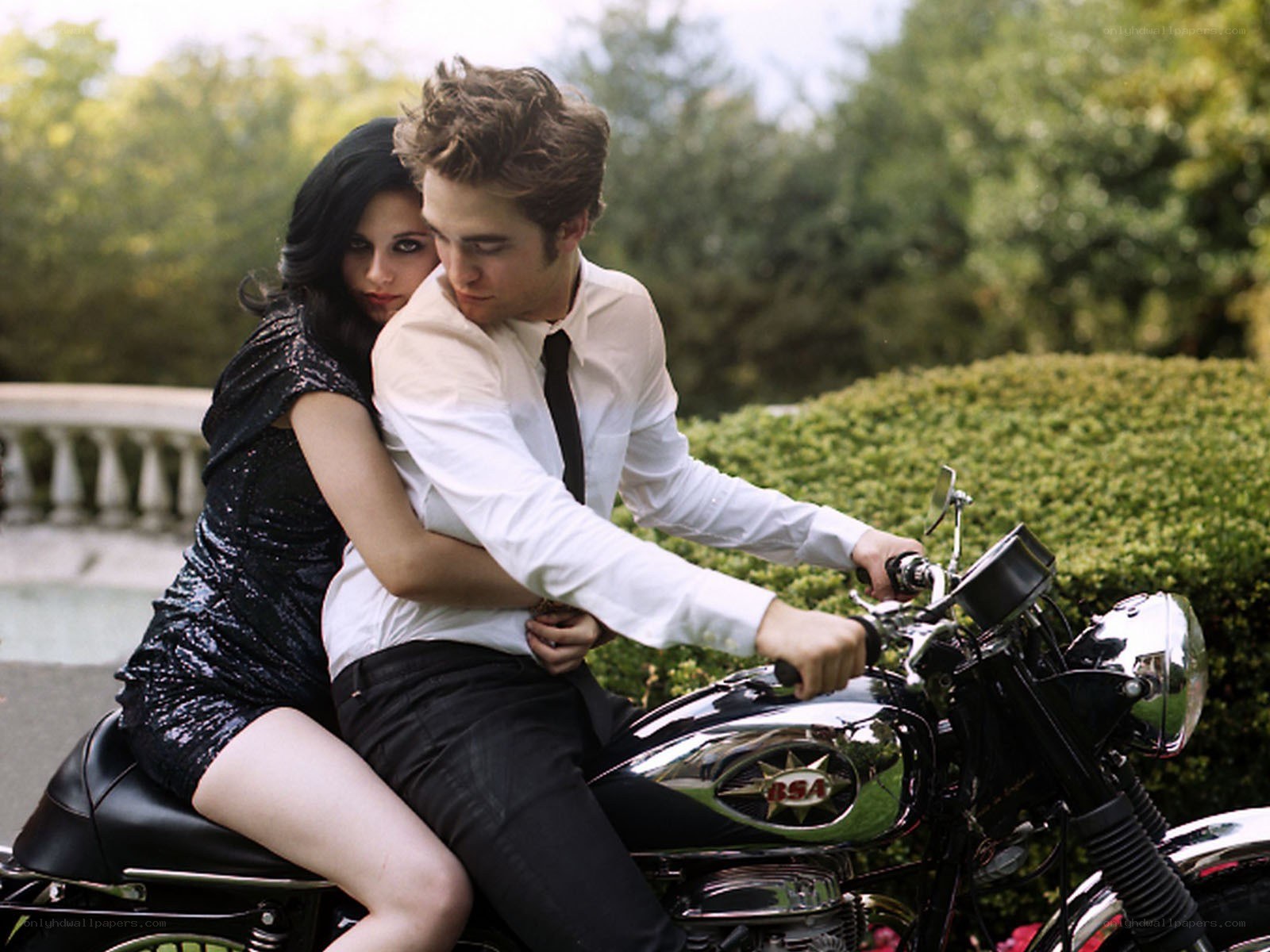 couple on a motorcycle