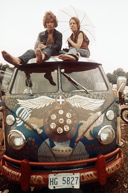 Couple on a painted van