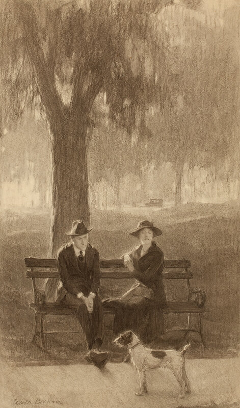 Couple on a park bench