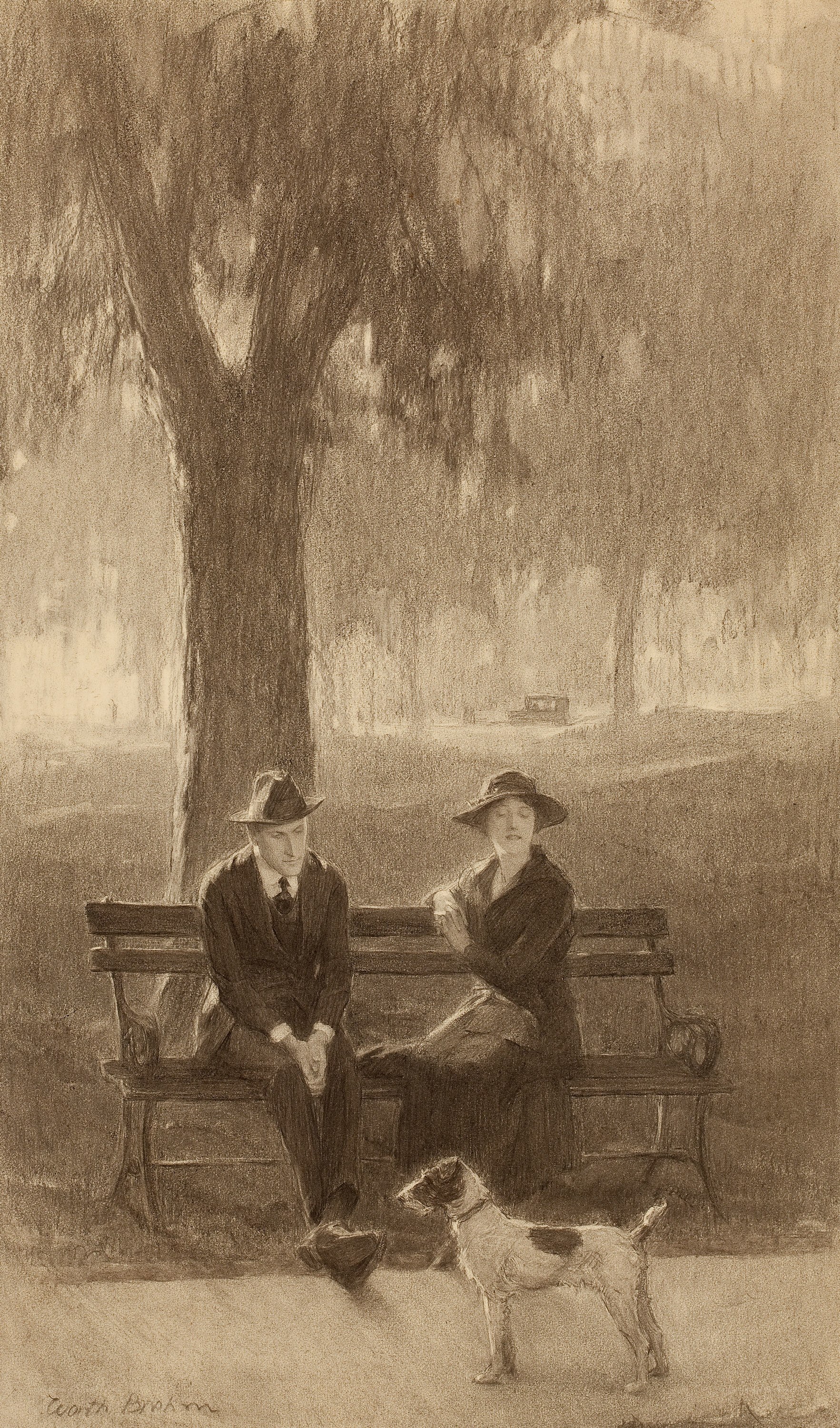 Couple on a park bench