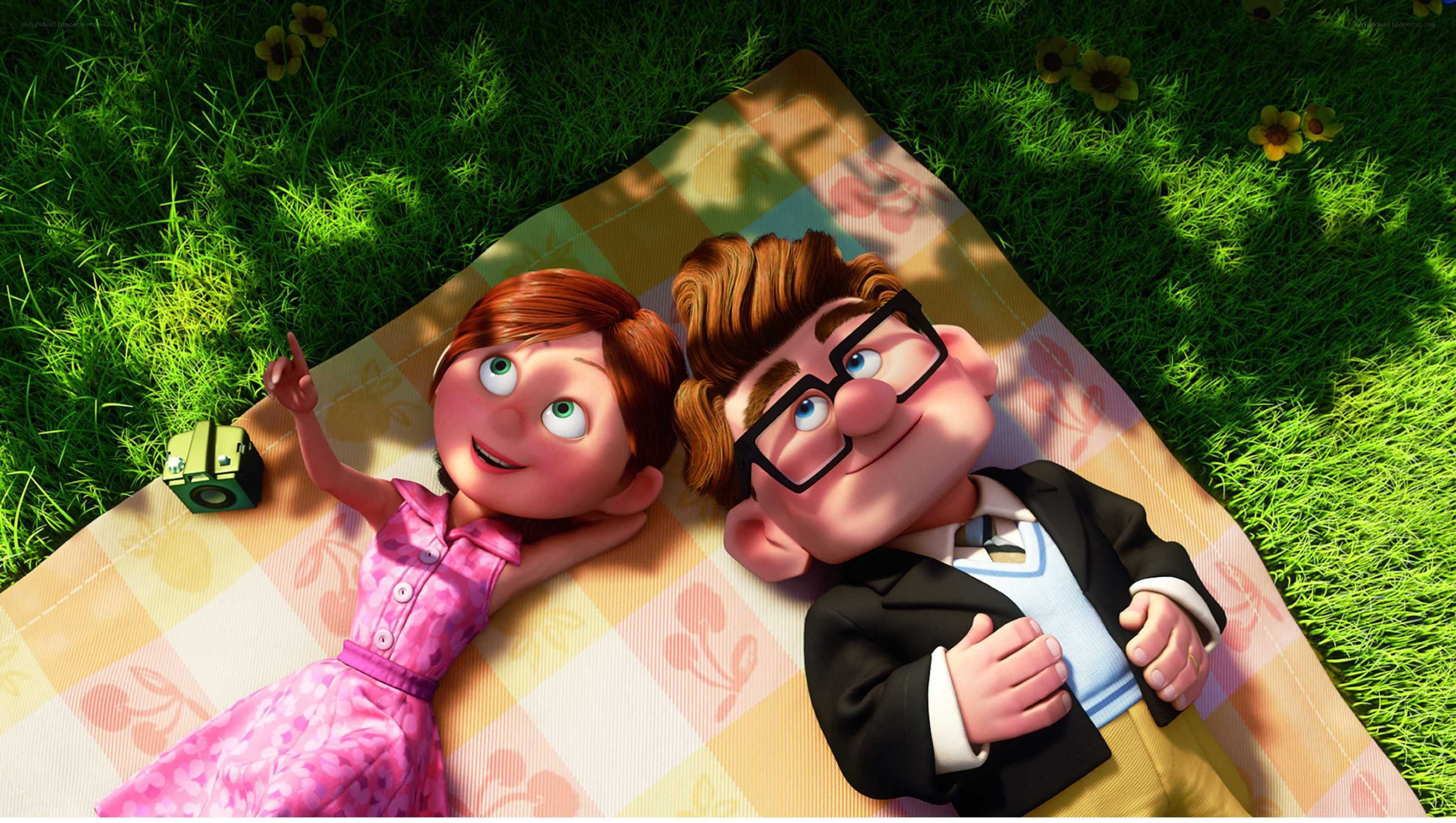 Couple on a picnic blanket