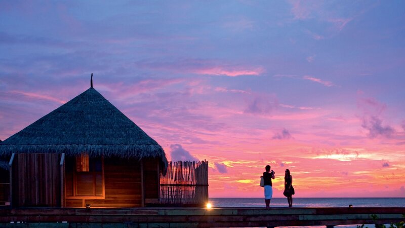 Couple on a Pier — Purple, Serene
