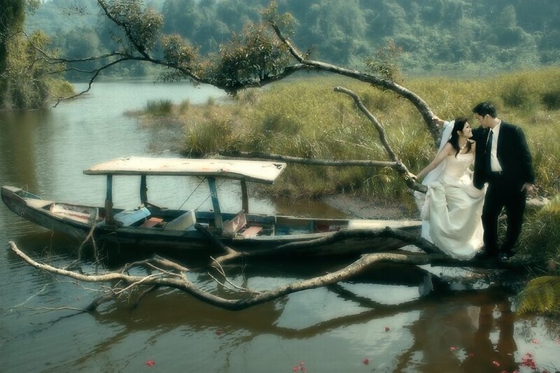 Couple on a riverbank