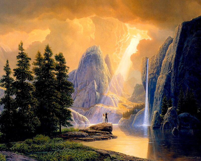 Couple on a Rock — Orange