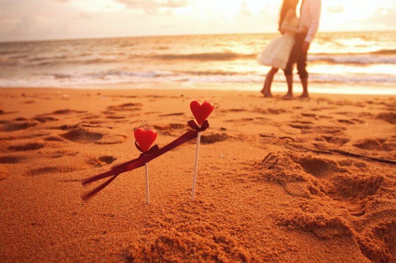 Couple on a romantic beach