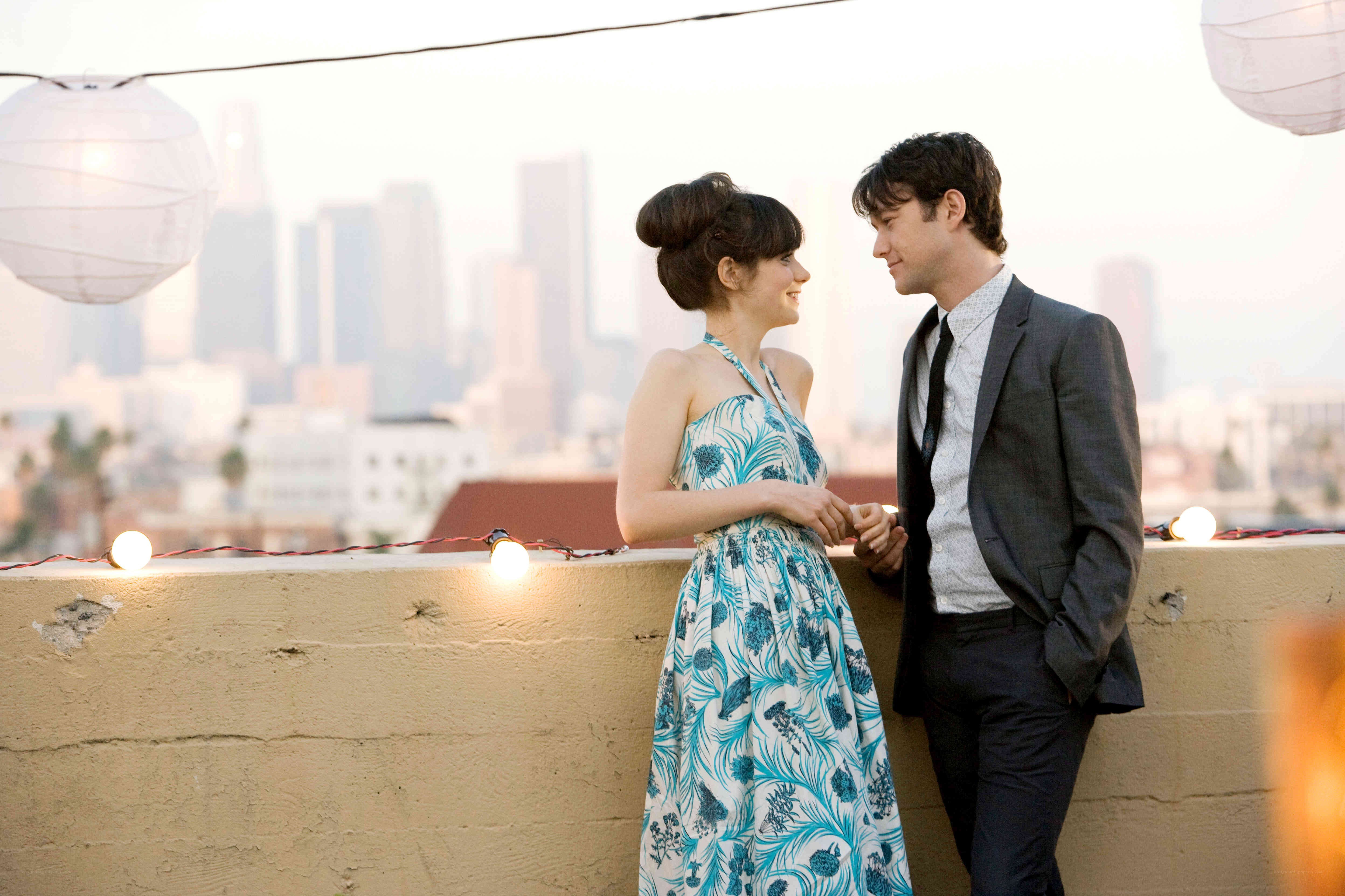 Couple on a rooftop at sunset