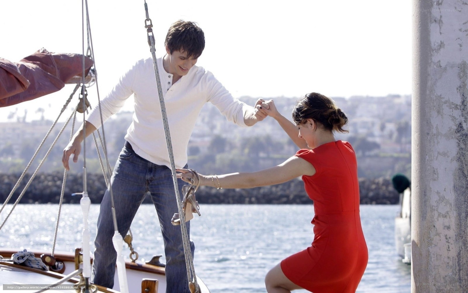 Couple on a sailboat