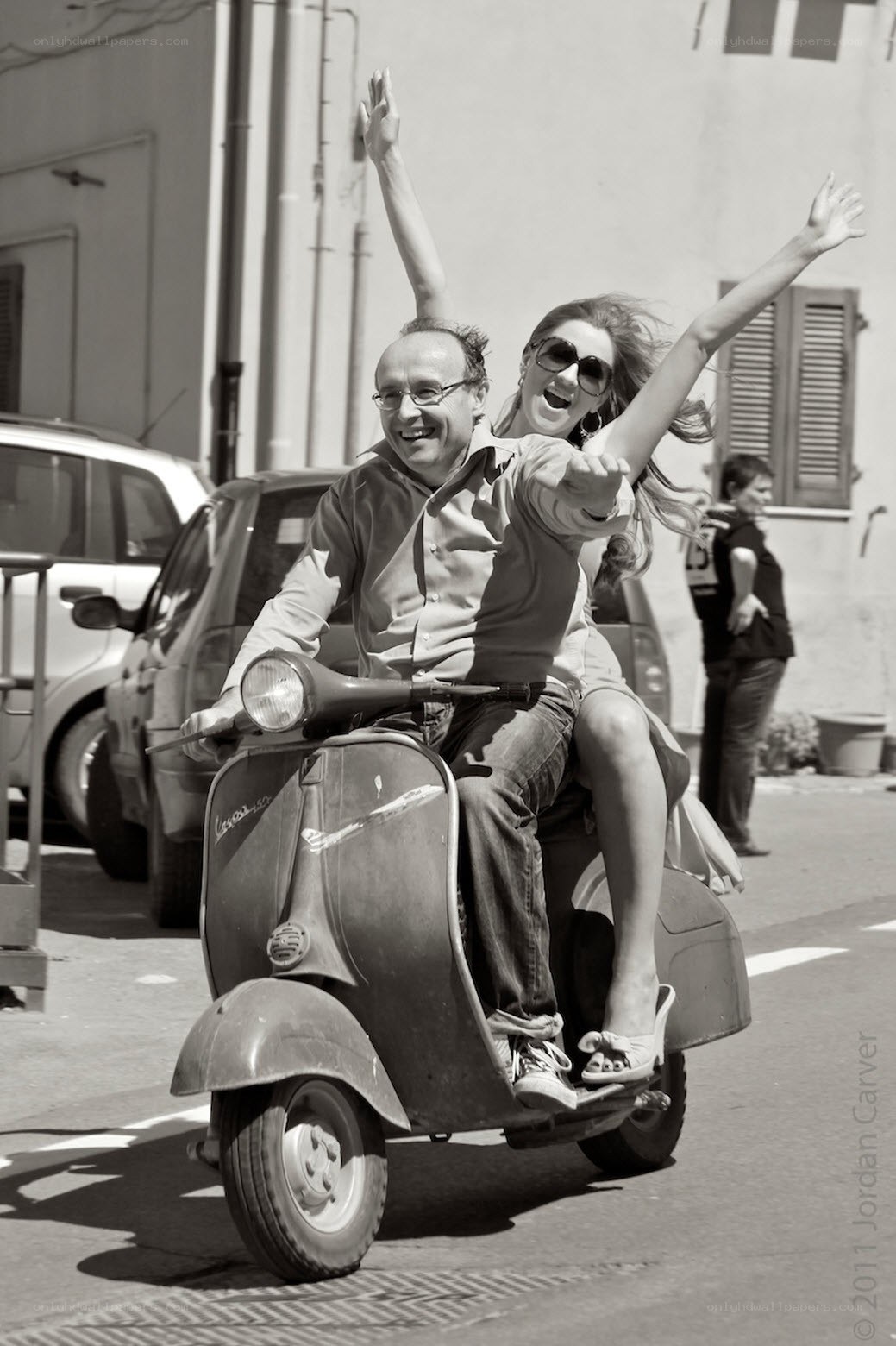 Couple on a scooter