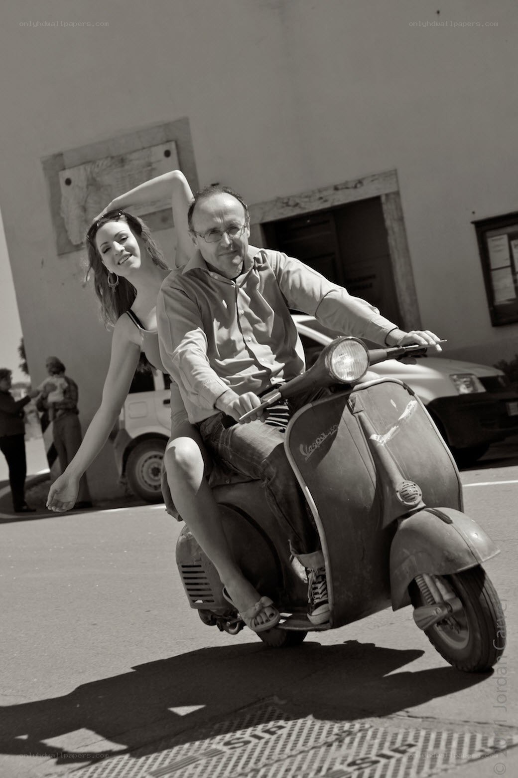 Couple on a scooter
