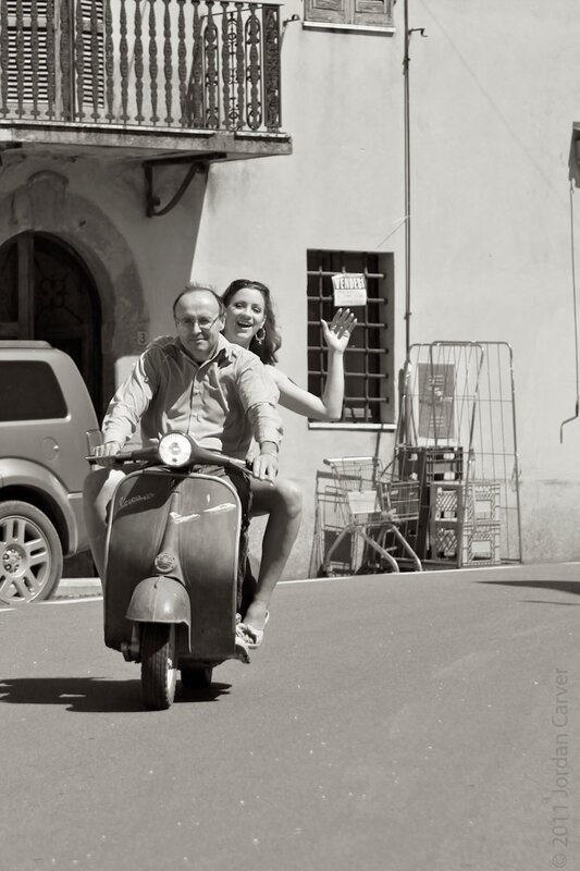 Couple on a scooter in Italy