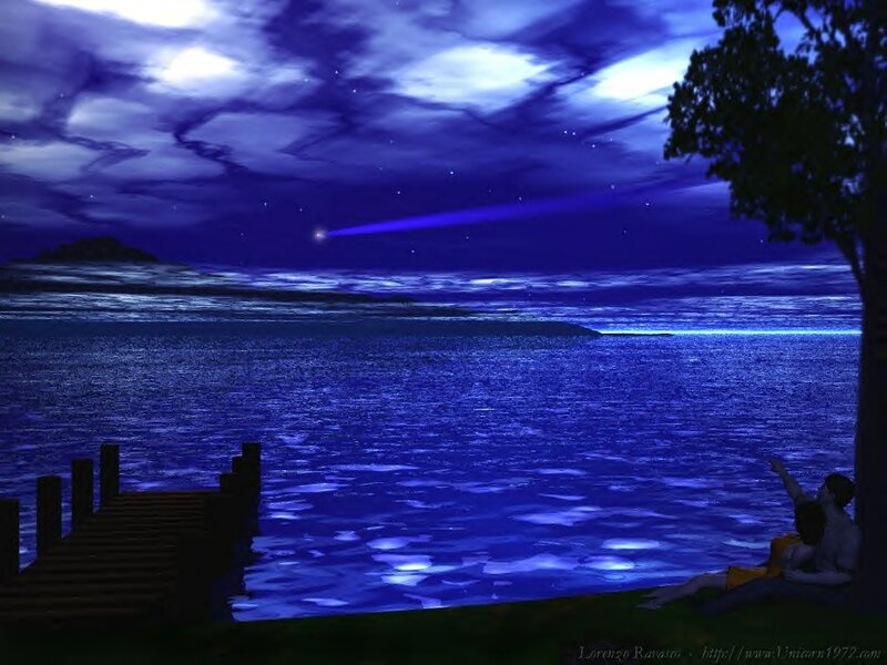 Couple on a Shore — Blue