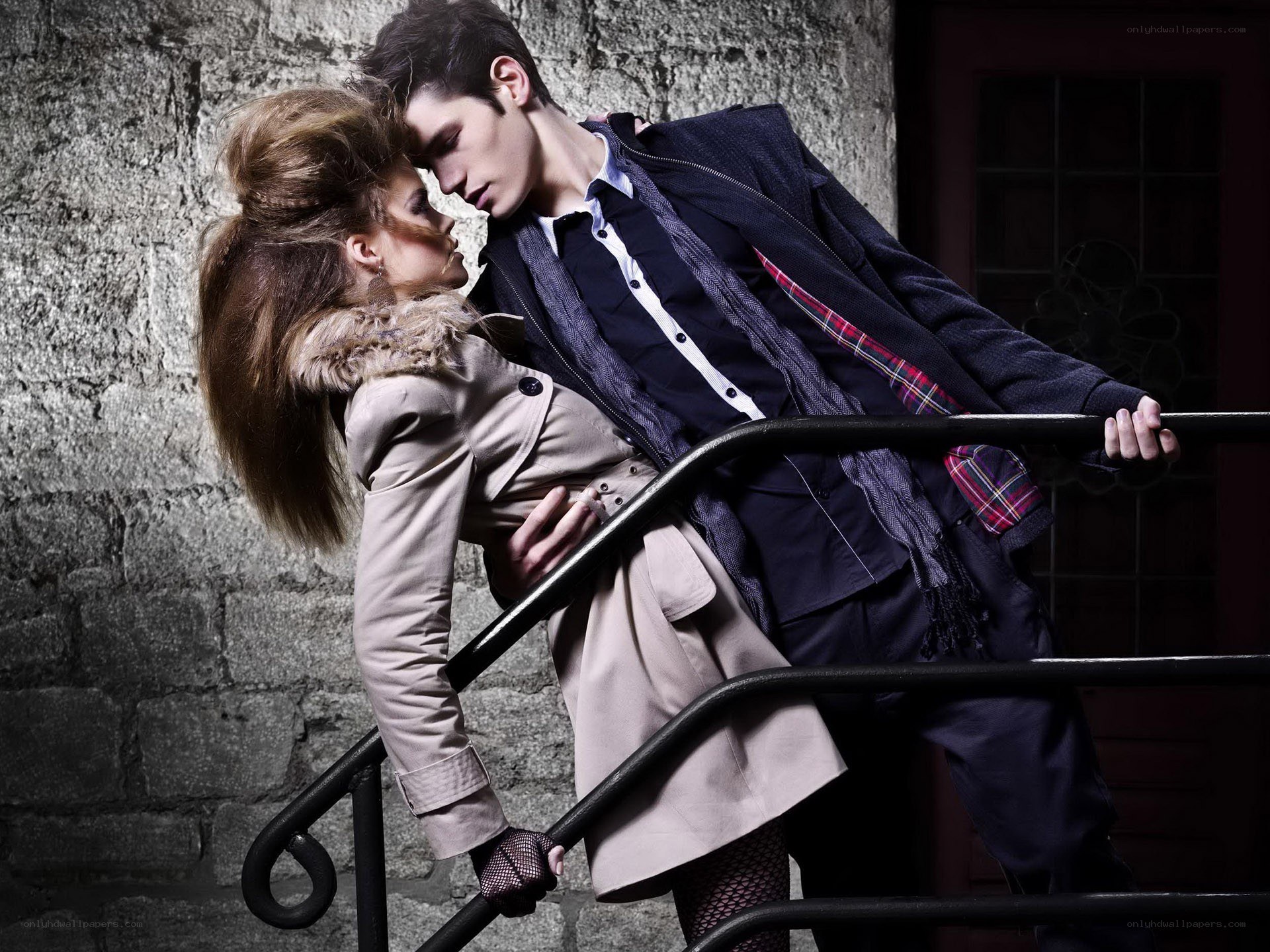 Couple on a staircase