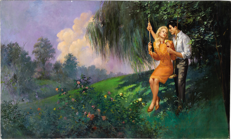 Couple on a Swing — Green