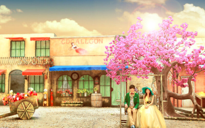 Couple on a Swing — Pink, Romantic, Afternoon