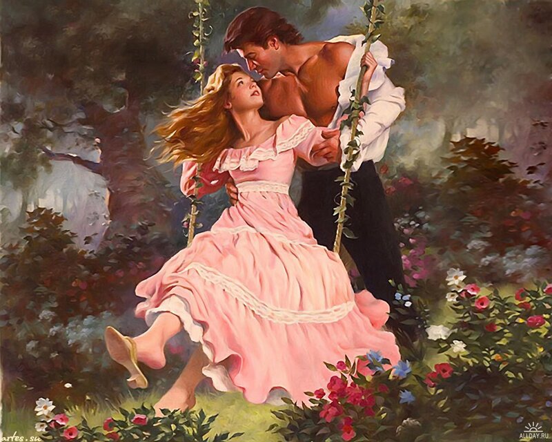 Couple on a Swing — Pink