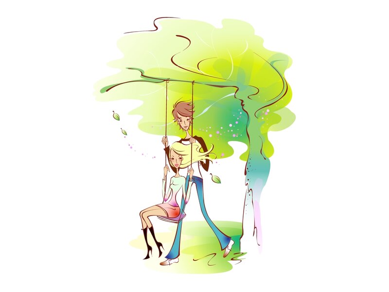 Couple on a swing