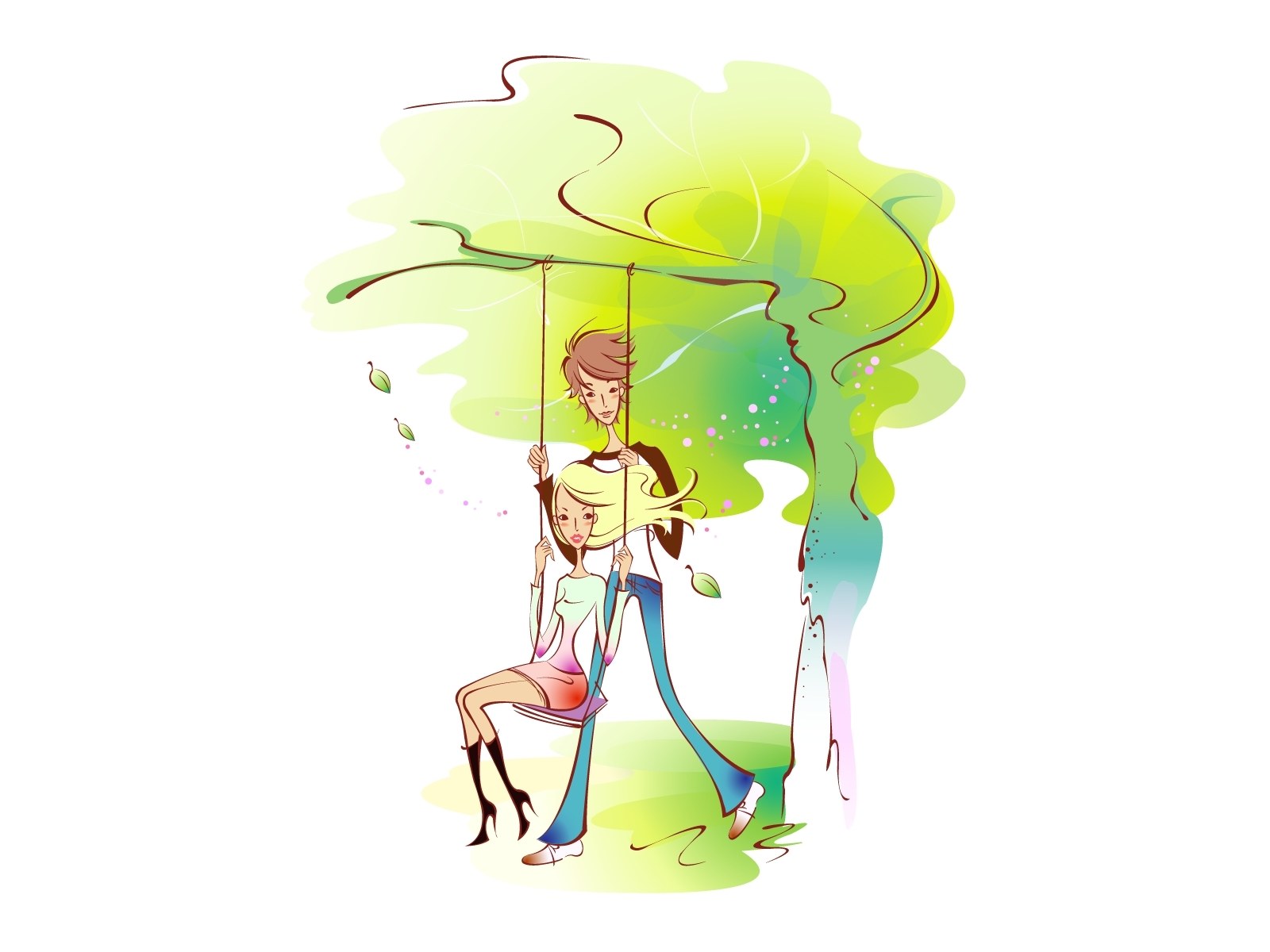 Couple on a swing