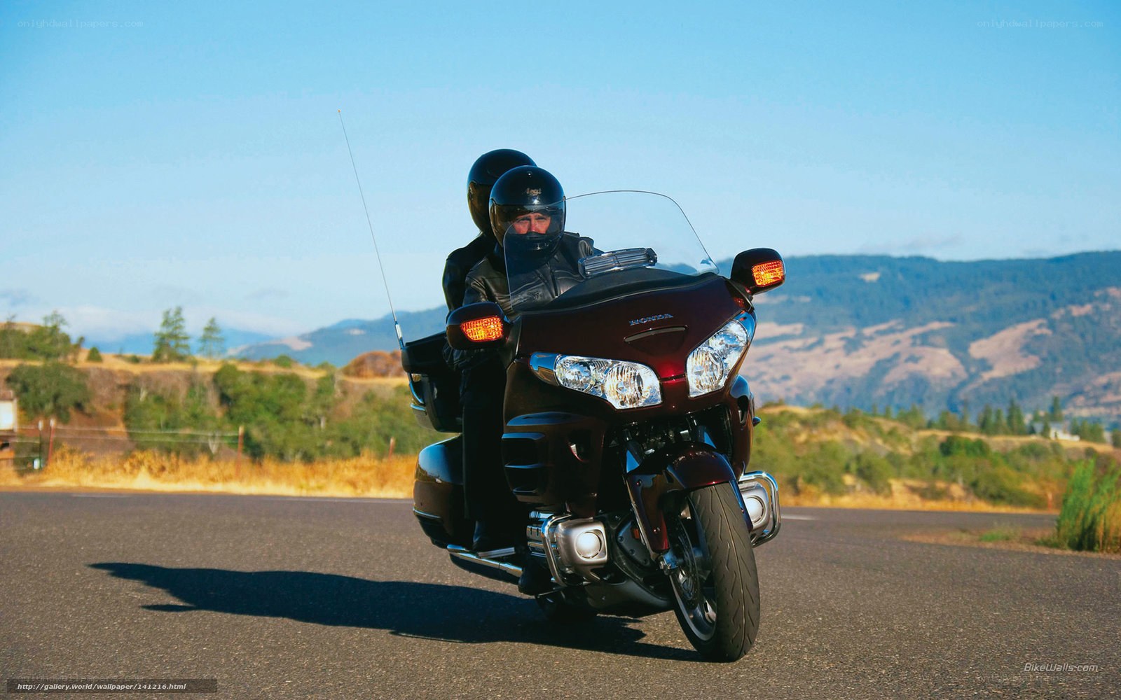 Couple on a touring motorcycle
